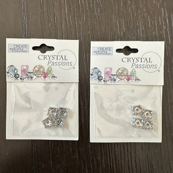 Swarovski Other - 6mm Crystal Passions Swarovski Elements Square Rondelle Spacers Beads Silver AB